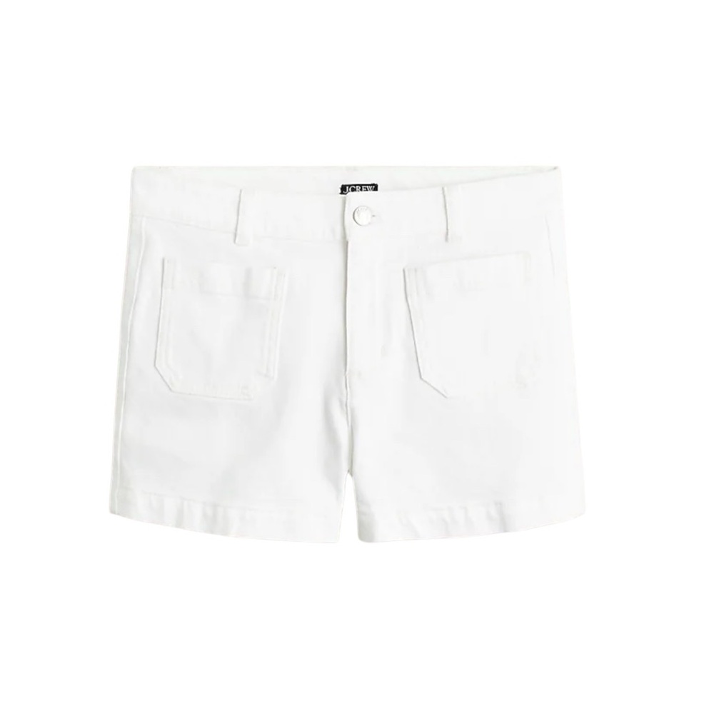 NWT J.Crew Patch-Pocket Denim Short in White Sz 14 BY325 - Picture 3 of 8